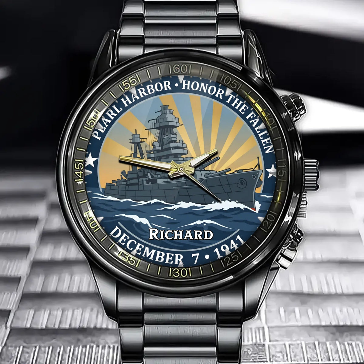 Personalized Pearl Harbor 1941 Honor The Fallen Commemorative Watch