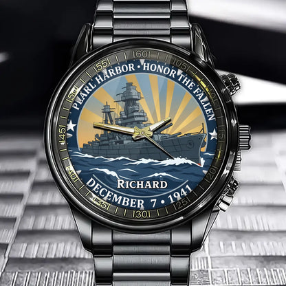 Personalized Pearl Harbor 1941 Honor The Fallen Commemorative Watch