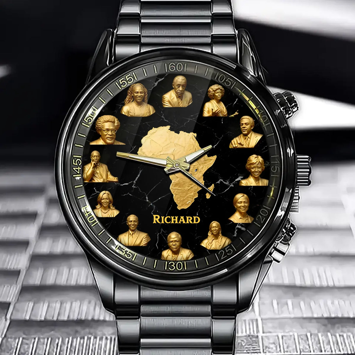 Personalized African Legacy Themed Watch - Heritage Motif Style with Custom Personalized Touch