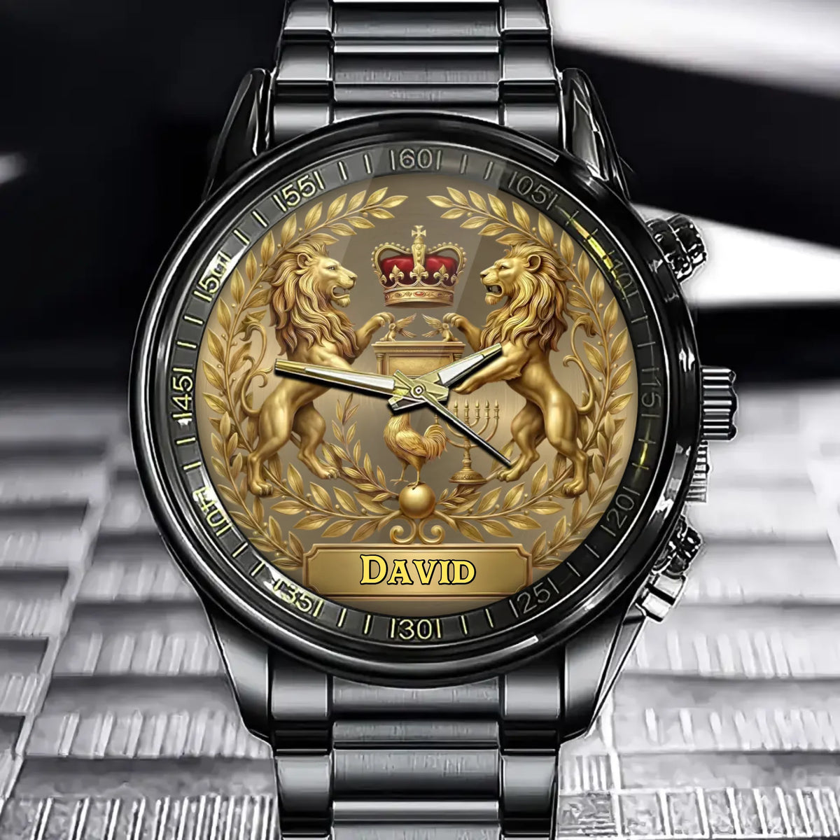 Personalized Haitian Coat Of Arms Watch - For Haitian Expatriates & Diaspora