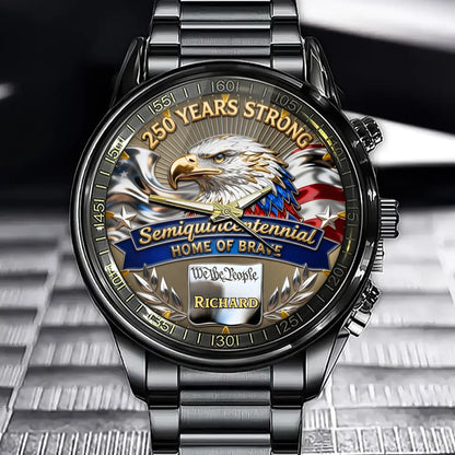 Personalized 250 Years Strong Heritage Watch – Custom Name for Proud Americans