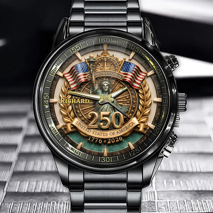 Personalized 250th Anniversary Of The Founding Of The United States Watch—A Tribute To Freedom