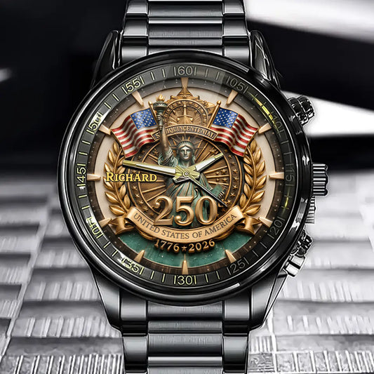 Personalized 250th Anniversary Of The Founding Of The United States Watch—A Tribute To Freedom