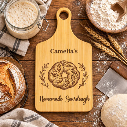 Custom Sourdough Cutting Board - Personalized Baking Gift For Bread Lovers - Homemade With Love