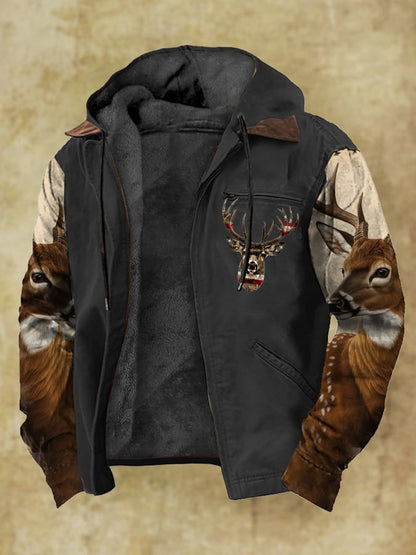 Men's Vintage Camouflage Elk Fleece Jacket
