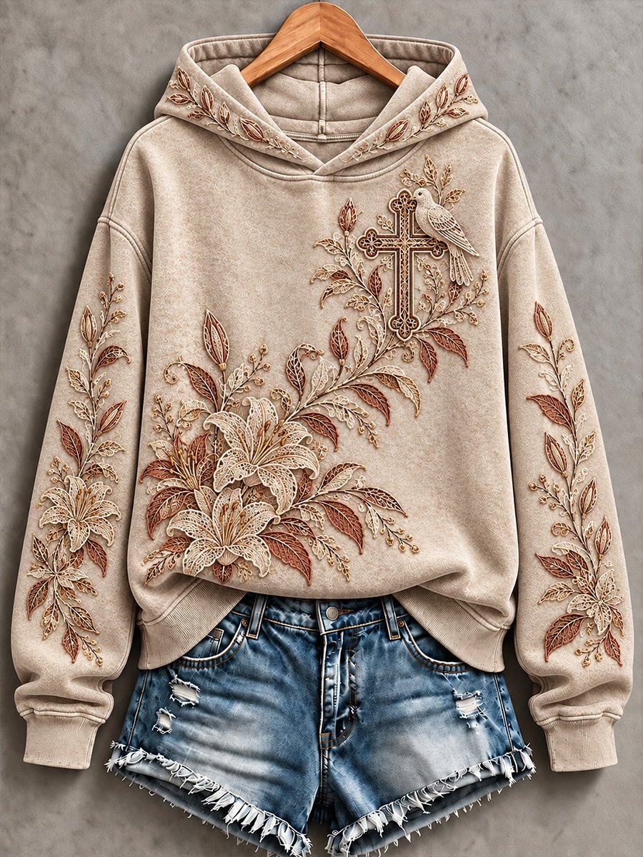 Women's Casual "Faith" Print Hoodie