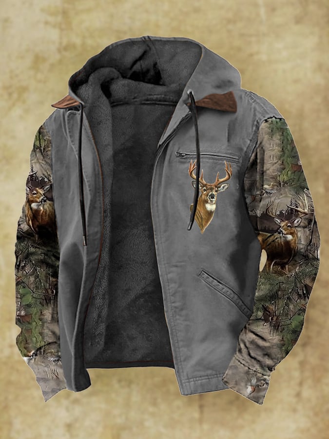 Men's Vintage Camouflage Elk Fleece Jacket