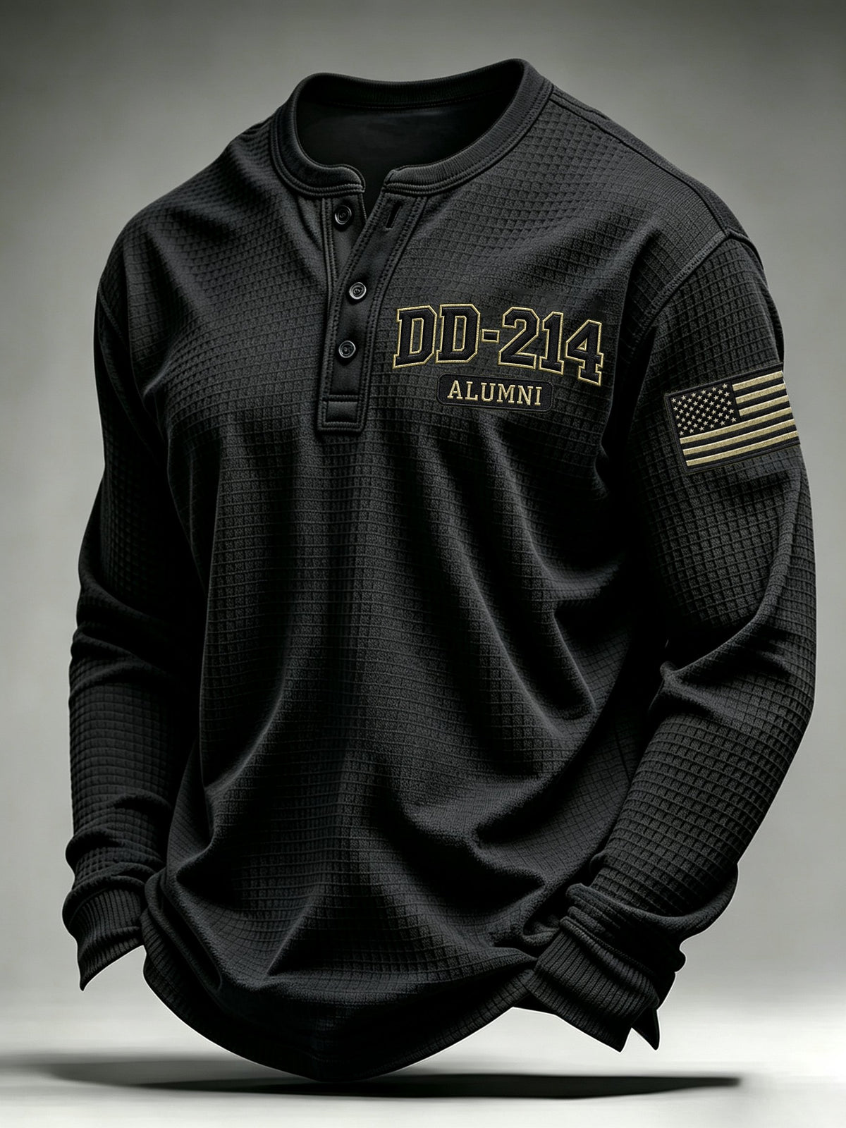 Men's Veteran Pride DD-214 Printed Waffle-Knit Top