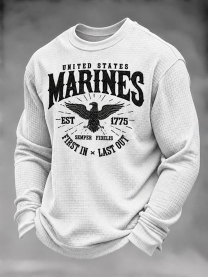 Men's U.S. Veterans Printed Waffle-Knit Top