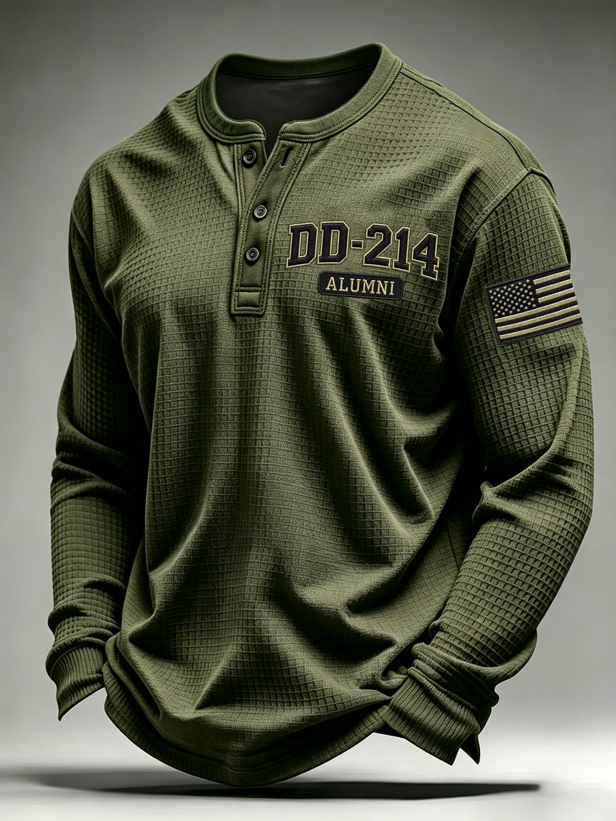 Men's Veteran Pride DD-214 Printed Waffle-Knit Top