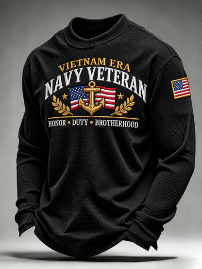 Men's U.S. Veterans Printed Waffle-Knit Top