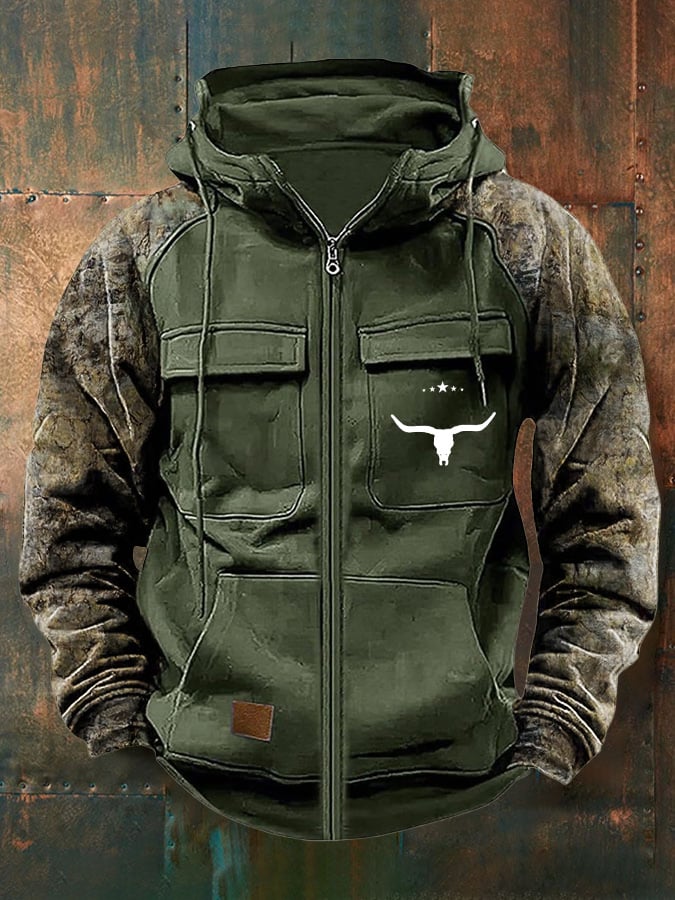 Men's Western Print Hoodie