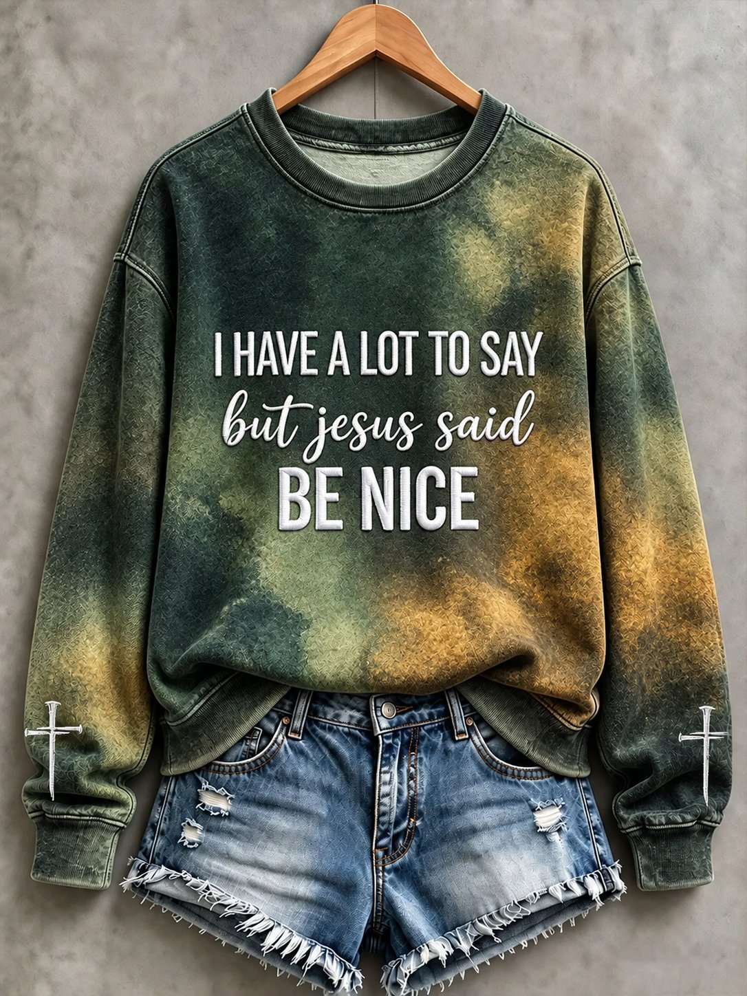 Women's I Have A Lot To Say But Jesus Said Be Nice Print Regular Sweatshirt