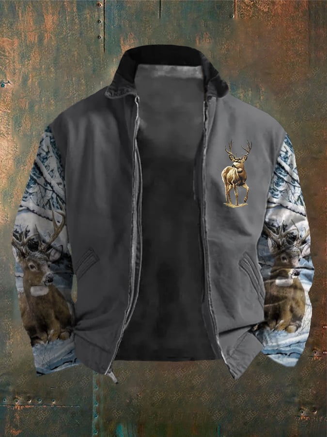 Men's Western Elk Outdoor Lapel Jacket