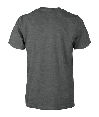 Unisex Cotton Tee - Dark Heather - Back (plain, no print)