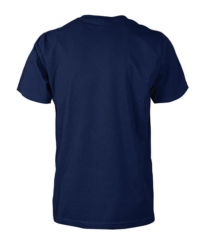 Unisex Cotton Tee - Navy - Back (plain, no print)