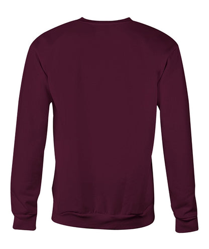 Crew Neck Sweatshirt - Maroon - Back (plain, no print)