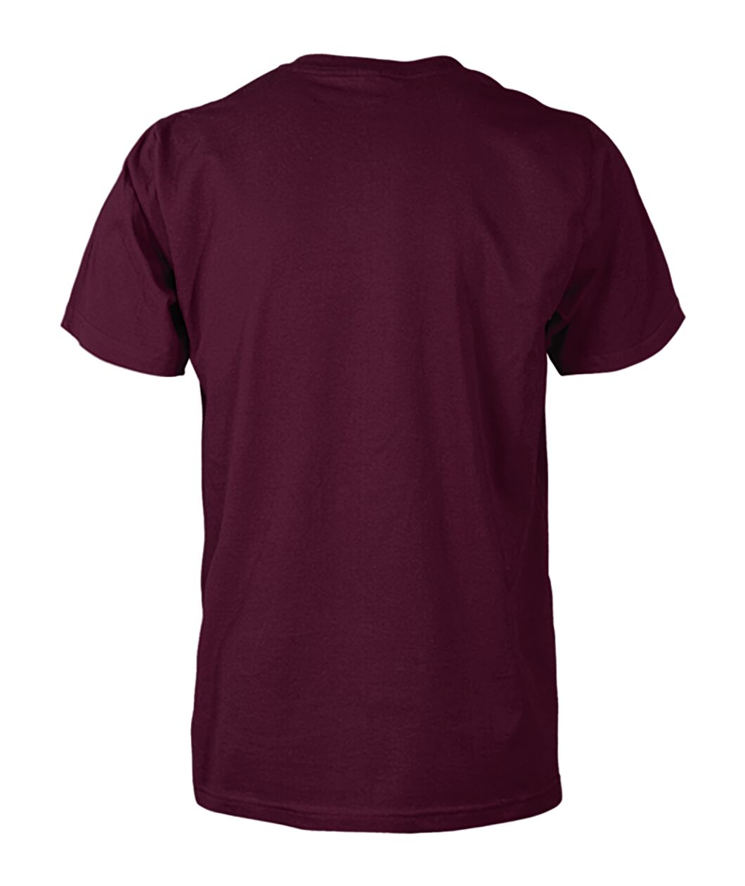 Unisex Cotton Tee - Maroon - Back (plain, no print)