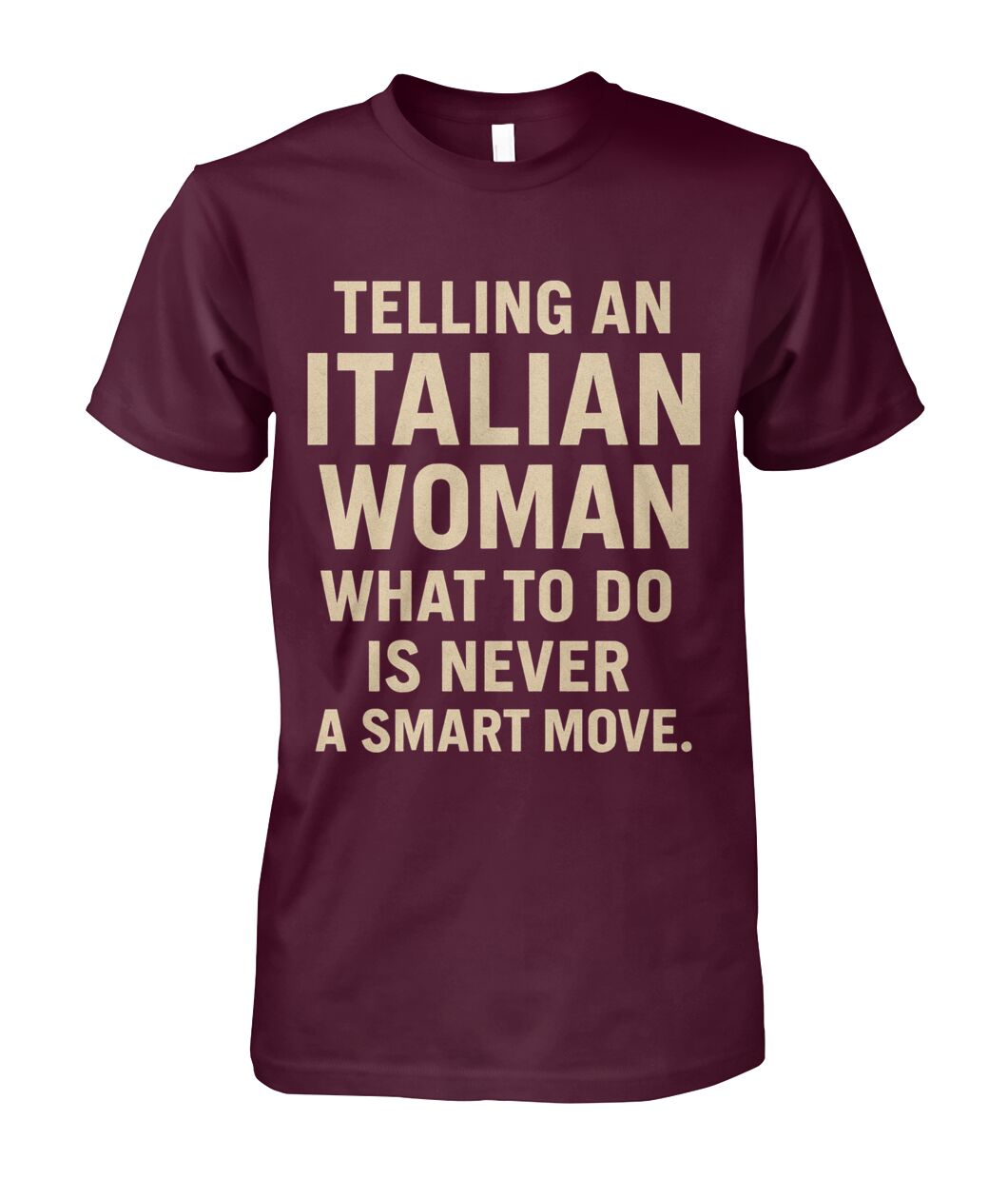 Unisex Cotton Tee - Maroon - Front