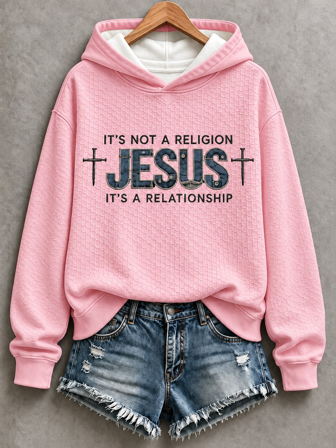 Women's Casual "Faith" Cross-Print Sweatshirt