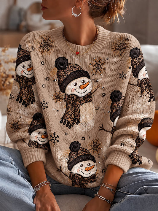 Women'S Christmas Print Crew Neck Long-Sleeve Sweatshirt