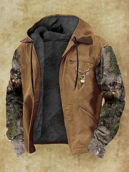 Men's Vintage Camouflage Elk Fleece Jacket