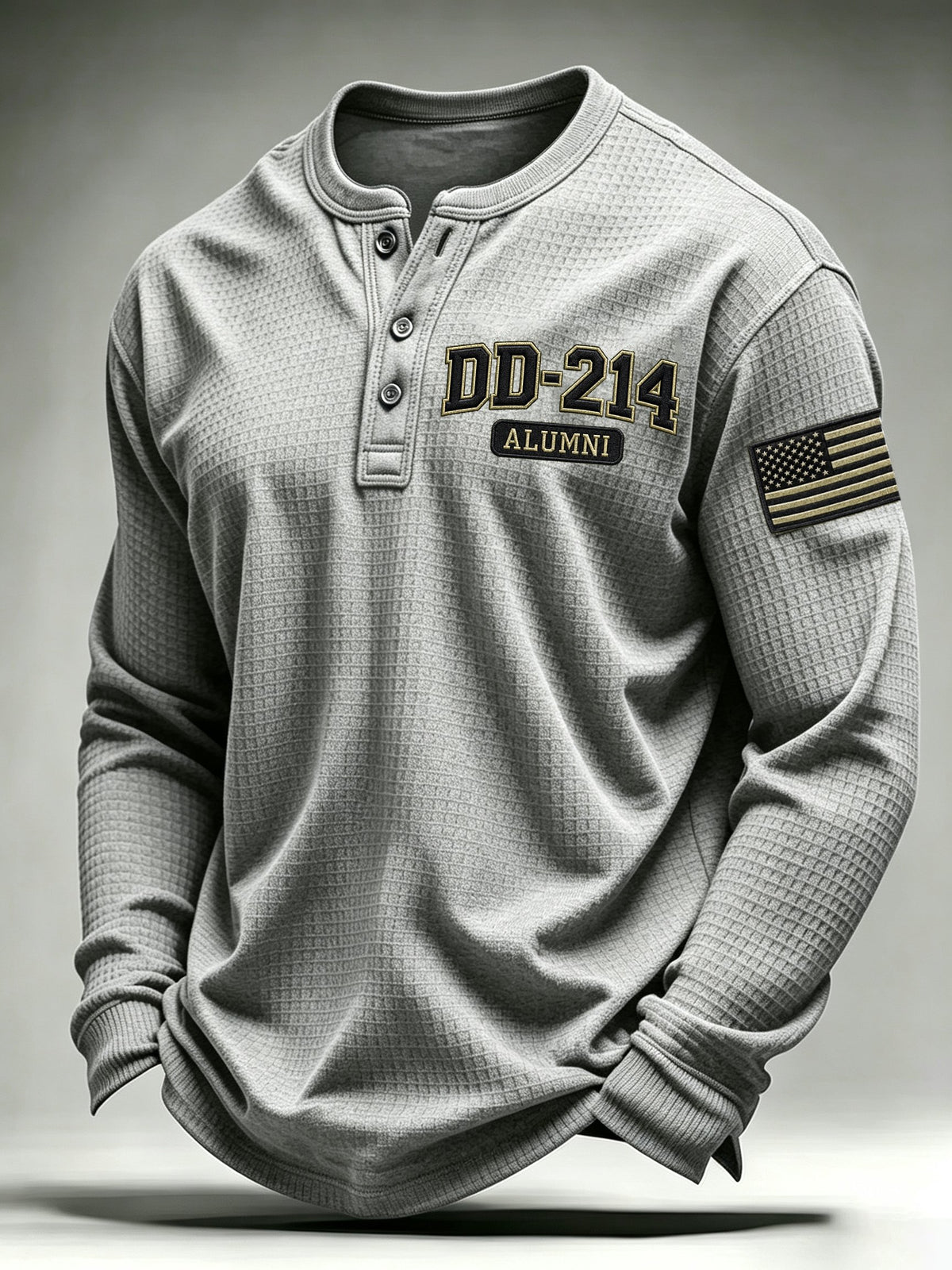 Men's Veteran Pride DD-214 Printed Waffle-Knit Top