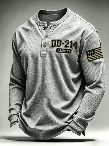 Men's Veteran Pride DD-214 Printed Waffle-Knit Top