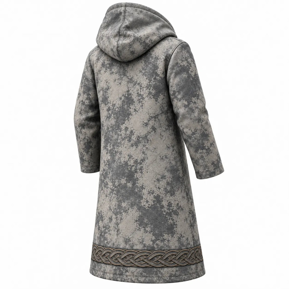 Viking Retro Printed Fleece-Lined Hooded Jacket