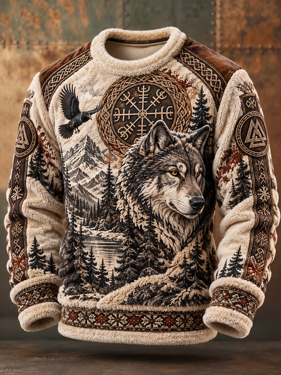 Men's Viking Round-Neck Flannel Top