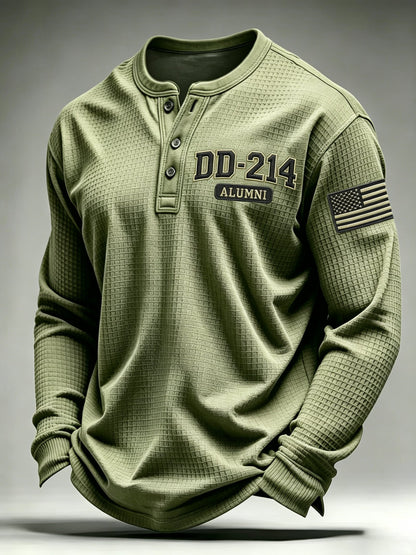 Men's Veteran Pride DD-214 Printed Waffle-Knit Top