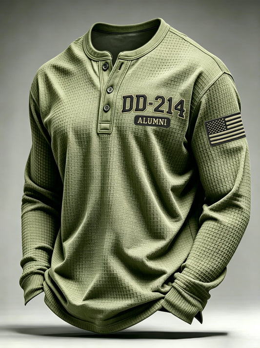 Men's Veteran Pride DD-214 Printed Waffle-Knit Top