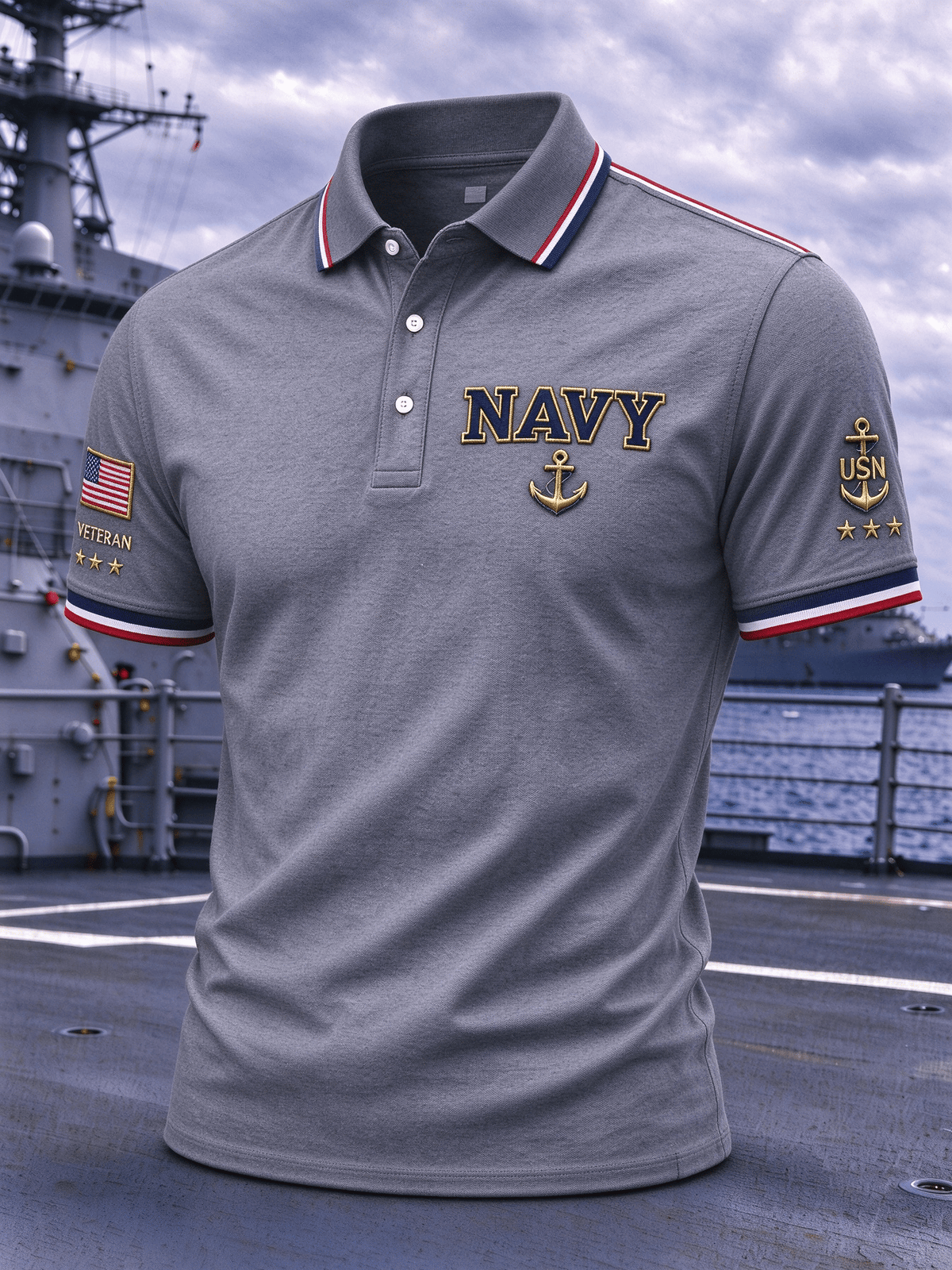 Men's U.S. Veterans Day Print Polo Shirt