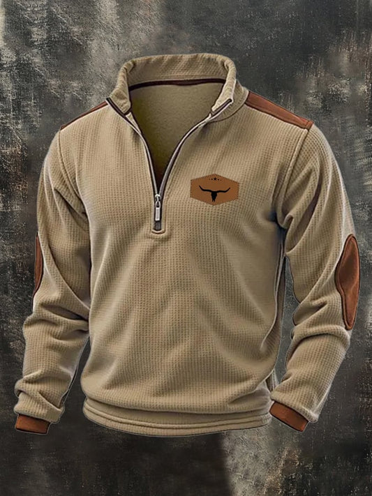 Men's Retro Western Print Sweatshirt