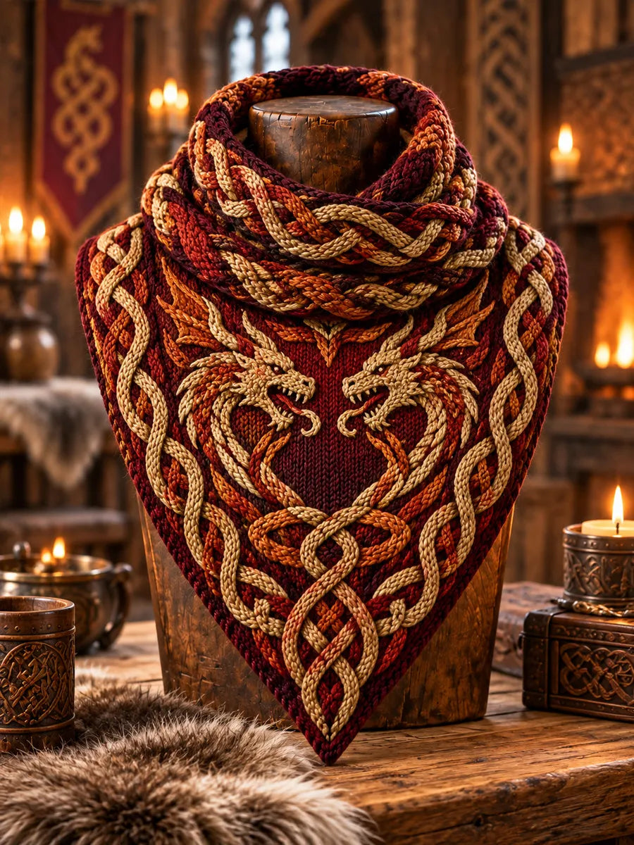Vintage Viking-Themed Triangle Scarf