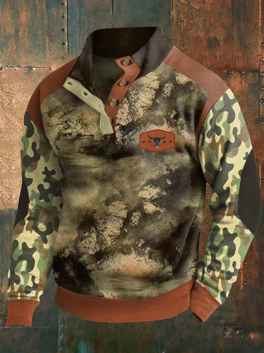 Men's Western-style printed sweatshirt