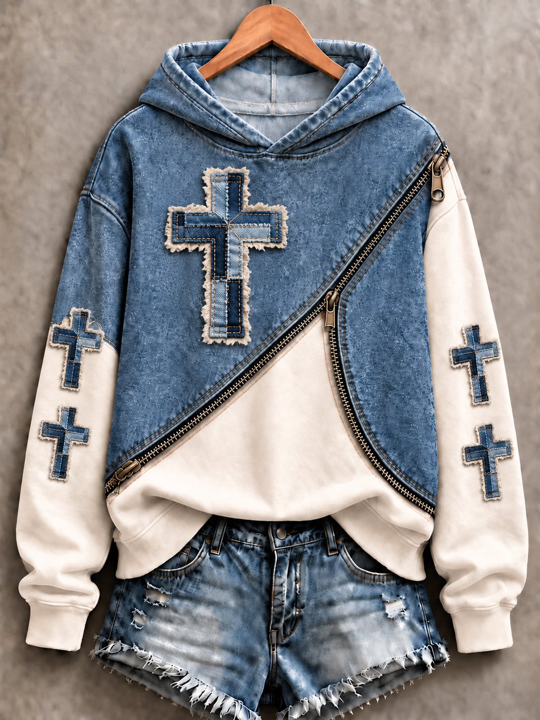 Women's The Cross of Faith Print Hoodie