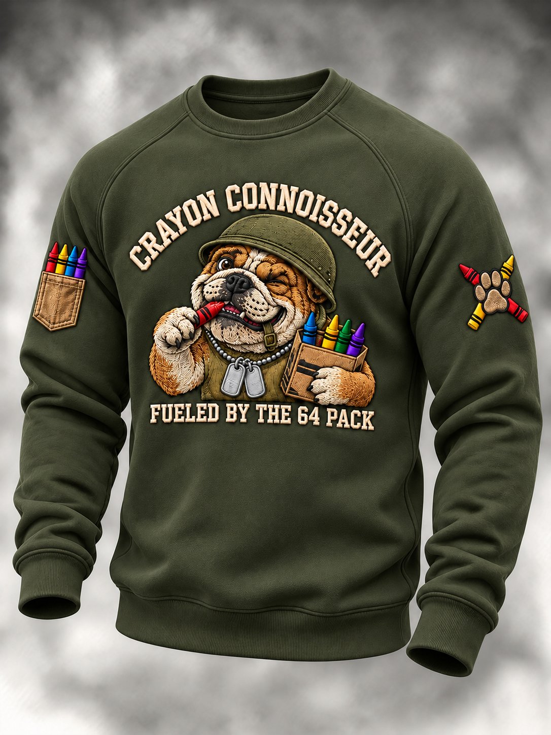 Men's Vintage Crayon Eaters Art Printed Long-Sleeve Hoodie