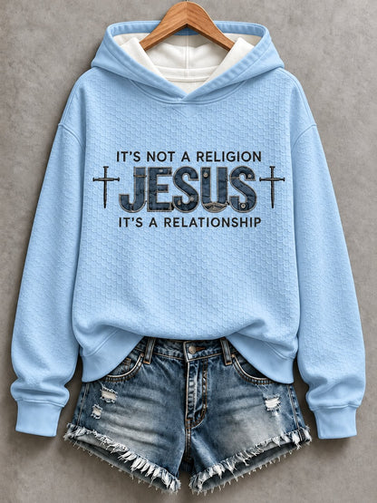 Women's Casual "Faith" Cross-Print Sweatshirt