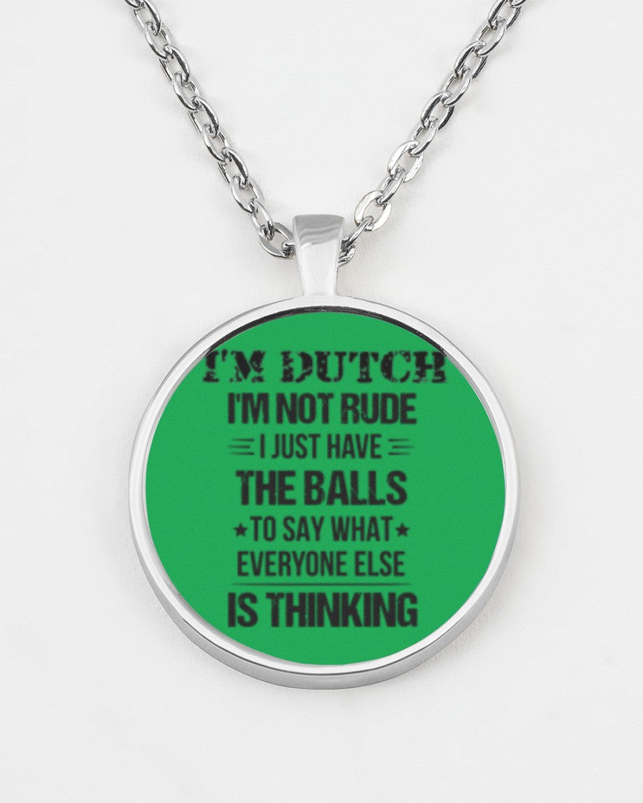 I'M NOT RUDE I'M DUTCH - Metallic Circle Necklace - Kelly - aos-necklace-circle-metallic-lifestyle-07