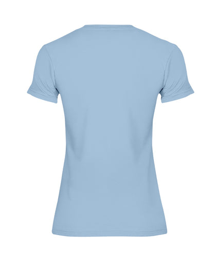 I'M NOT RUDE I'M DUTCH - Premium Fit Ladies Tee - Baby Blue - back