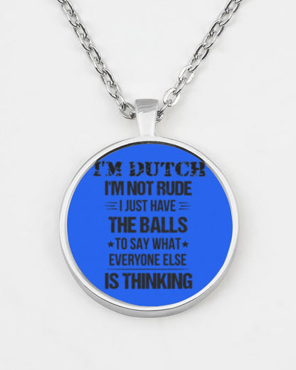 I'M NOT RUDE I'M DUTCH - Metallic Circle Necklace - Royal - aos-necklace-circle-metallic-lifestyle-07