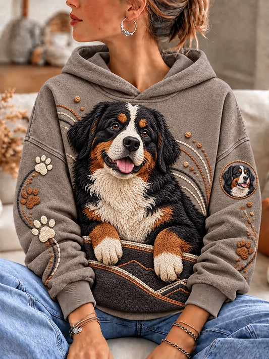 Women's Dog Printed Hoodie