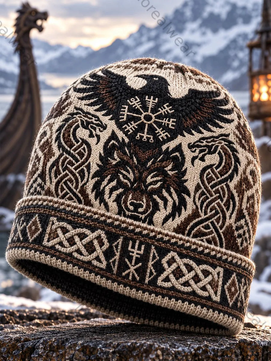 Viking Art Vintage Autumn And Winter Warm Cold Knitted Hat